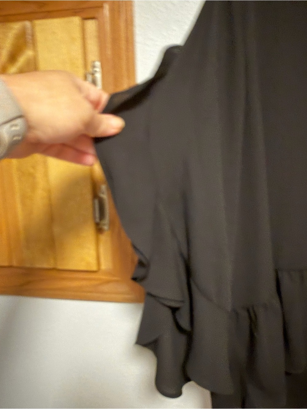 Express Black Asymmetrical Ruffle Dress